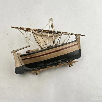 Modellschiff Holz mit Segel auf Ständer – ca. 17 cm – Handarbeit – Maritim - Bild 1 von 4