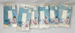Lot 6 Vtg Girl 12-14 LeRoi Tights White Purple Lilac Hearts  USA - Picture 1 of 4