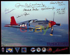 TUSKEGEE AIRMEN WWII - AUTHENTIC SIGNED 8X10 COLOR by 6 AIRMEN INCL ARCHER (ACE)