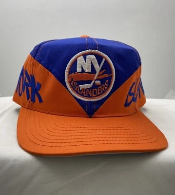 Vintage 90s New York Islanders Snapback Hat Cap Spellout Graffiti Twill Logo 7 - Image 1 of 4