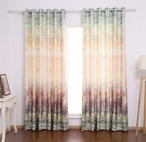 CURTAIN CURTAIN BEDROOM LIVING ROOM WITH EYELET TREES SUPER QUALITY 1 PACK - Picture 1 of 6