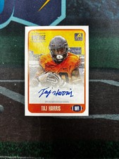 2021 Onyx Vintage College Football Taj Harris Blue Auto SP Rutgers/Orangemen