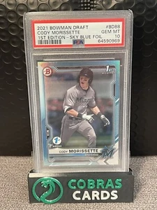 2021 Bowman Draft 1st Edition Cody Morissette Prospect Sky Blue Foil PSA 10 - Picture 1 of 1