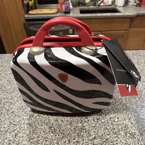 Heys USA Luggage Milano Hard Shell Beauty Make-up Case Travel Bag Zebra Print - Picture 1 of 8