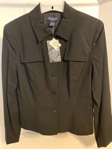Ann Taylor Jacket Women's Size 6 Black Stretch Cotton Solid NWT - Picture 1 of 6