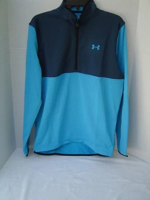 НОВЫЕ МУЖСКИЕ ПОД ARMOUR БИРЮЗОВЫЙ/ТЕМНЫЙ БИРЮЗОВЫЙ СВОБОДНОГО КРОЯ 1/2 МОЛНИИ ПУЛОВЕР РАЗМЕР СРЕДНИЙ - Изображение 1 из 4