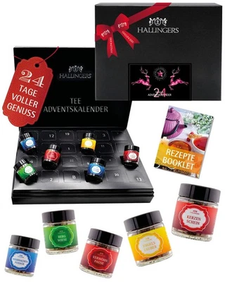 Tee Adventskalender im Glas - Premium Auswahl Geschenkidee - Hallingers DE - Bild 1 von 4