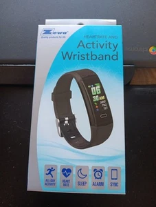 Zewa Heartrate and Activity Wristband 21200 Sleep Tracker Alarm Reminders NIB - Picture 1 of 4