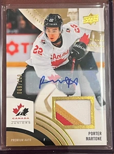 Porter Martone Premium Patch Auto 69/150 2025-26 Upper Deck Team Canada Juniors - Picture 1 of 2