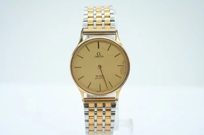 [Exc+3] Omega De Ville Cal.1365 vintage de los años 80 cuarzo esfera dorada 9J para hombre JAPÓN Foto 1 de 4