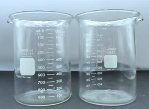 Vaso de vaso con borde redondo Pyrex 1000 ml 2 piezas con números blancos No. 1000 - Imagen 1 de 6