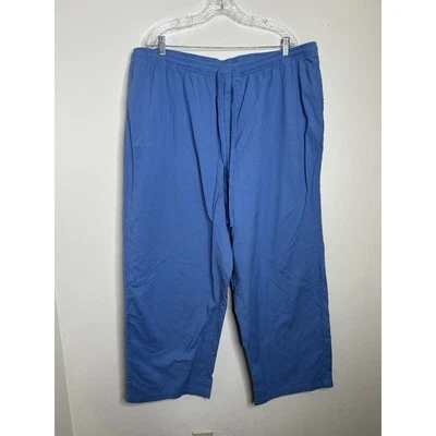 Pantalones John Blair Talla 2XL Rayas Cintura Elástica Cordón Pierna Ancha Salón Azul Foto 1 de 4