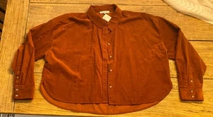 Women’s Madewell Cropped Corduroy Long Sleeve Button down - Picture 1 of 2