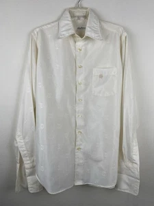 Camicia elegante Silkalure Oleg Cassini Couture uomo 15 1/2-35 discoteca manica lunga USA - Foto 1 di 12