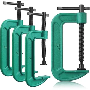 4 Pcs C Clamp Set 5 Inch Heavy Duty G-Clamps Automotive and Wood Working Clam... - Picture 1 of 6