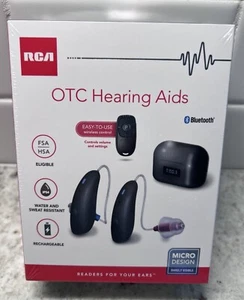 RCA OTC FDA Approved Hearing Aids BTE Design w/ Charging Case & Remote Control - Picture 1 of 7