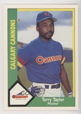 1990 CMC AAA Calgary Cannons Green Backs Terry Taylor #5