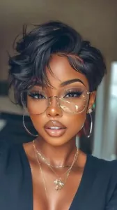 4x4 Lace Frontal Wig Pixie Cut Wigs Short Black Curly Human Hair Wigs for Women - Picture 1 of 5