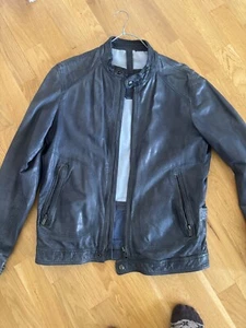 Massimo Dutti Echt Leder Jacke, grau blau, gr. M - Bild 1 von 3