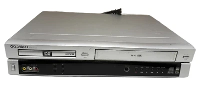 Go Video DV1130 Prata DVD VCR Combo Player Hi-Fi Gravador VHS Testado - Imagem 1 de 4