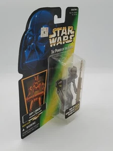 Star Wars ASP-7 Droid Power of the Force 1996 Modellino ologramma cardato verde 3,75" - Foto 1 di 4