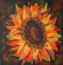 Sonnenblumen-Malerei-Blumen-Originalkunst Impasto-Malerei 12 von 12...