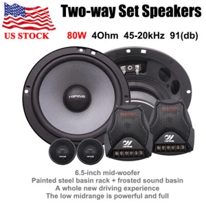 6.5Inch 80W Car Audio Subwoofer Speaker Kit 2-Way 4Ohm Full Range Frequency - Picture 1 of 9