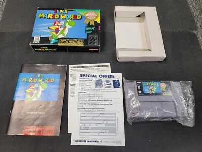 Super Mario World Player Choice Super Nintendo SNES Complete Box CIB Near Mint - Image 1 of 4