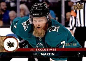 2017-18 Upper Deck Exclusives Paul Martin 39/100 #399 - Picture 1 of 2