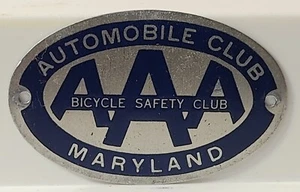 Distintivo vintage AAA Automobile Club BICYCLE SAFETY CLUB Maryland (B1) - Foto 1 di 5