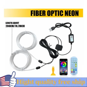 LED Neon Light Trim Glow Optic FiberStrip Car Interior Ambient LightingKit-APP R - Picture 1 of 14