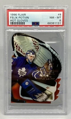 1996-97 Flair Hot Gloves #8 Felix Potvin PSA 8 Toronto Maple Leafs POP 1 - Image 1 of 2