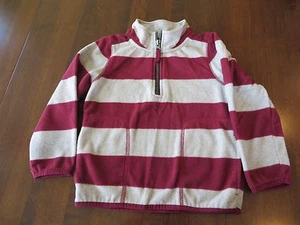 Sudadera de lana Carters Niños 1/4 con cremallera roja gris a rayas manga larga talla 4 en muy buena condición - Imagen 1 de 3