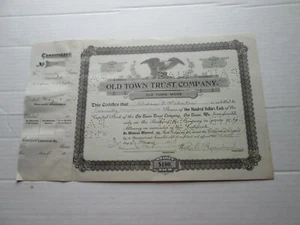 EIN (1) ZEHNER MAI 1913 ALTSTADT TREUHANDGESELLSCHAFT AKTIENZERTIFIKAT, MAINE 25 AKTIE - Bild 1 von 4