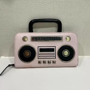 Kate Spade New York Jazz Things Up Boom Box Zip Around Wallet Pink Very Good - Picture 1 of 20