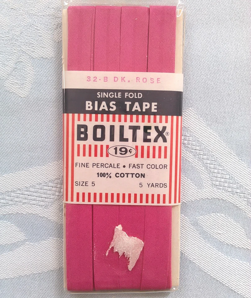 CINTA SESGADA 5 yardas rosa oscuro 1/2" de ancho pliegue único 100 % algodón de colección Boiltex Foto 1 de 1