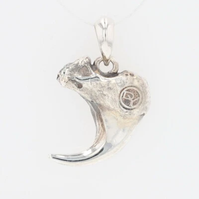 Pingente de garra David Yurman Bobcat sem corrente prata esterlina 6,06 gramas - Imagem 1 de 4