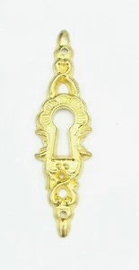 "Placa de corte vintage cubierta de ojo de cerradura de latón fundido 2 3/8"" x 5/8" - Imagen 1 de 3