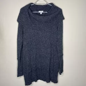 A Pea In The Pod Sweater Women L Gray Maternity Stretch Tweed Turtleneck - Picture 1 of 9