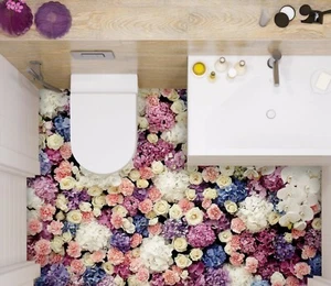3D Colored Roses 35RAIN80 Floor WallPaper Murals Wall Print Decal AJ Honey - Picture 1 of 6