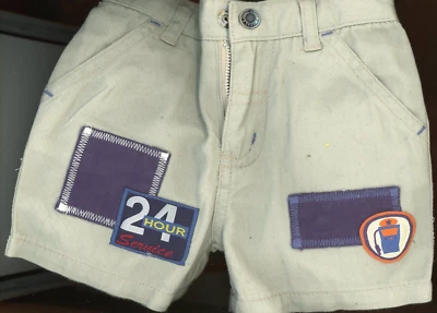 Shorts Baby 0-3 months Cotton Pockets Zipper Snap 2" inseam Elastic Waist B4-C6 - Image 1 of 2