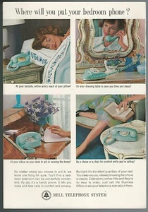 1963 BELL TELEPHONE advertisement, Princess dial phone, red-head lady - Picture 1 of 3