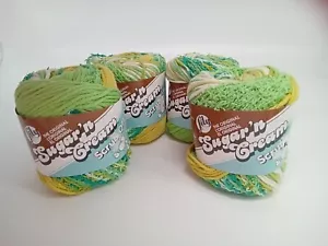 4 matassine nuove giglio zucchero e crema scrub off filato verde lotto di 4 cotone - Foto 1 di 4