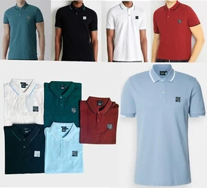 Hugo Boss Men's Slim Fit Polo Shirt Pique Cotton Short Sleeve Stripe Collar - Picture 1 of 26