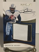 DERRICK HENRY 2017 Panini Immaculate Premium On Card Auto Worn Patch #21/25 SSP