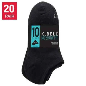 NWT K. Bell Womens 6 Pack Lycra Shoe Size 5.5-12 Black Multipack $50 AA94 - Picture 1 of 2