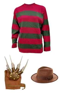 Men Freddy Krueger Jumper Claw Glove Hat Halloween Nightmare Fancy Dress Costume - Picture 1 of 2