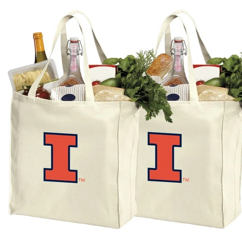 U of I Reusable Shopping Tote 2pc Set University of Illinois MOTHER'S DAY GIFT! Cover