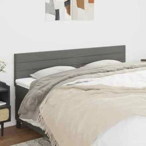 King Size Bed Fabric Headboard 2pcs Bedhead Head Board Dark Grey 100cm 200cm - Picture 1 of 8