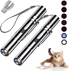 Puntero láser para gatos 2 piezas juguete perro 7 patrón ajustable largo alcance juguete Lazer USB Rech - Imagen 1 de 24